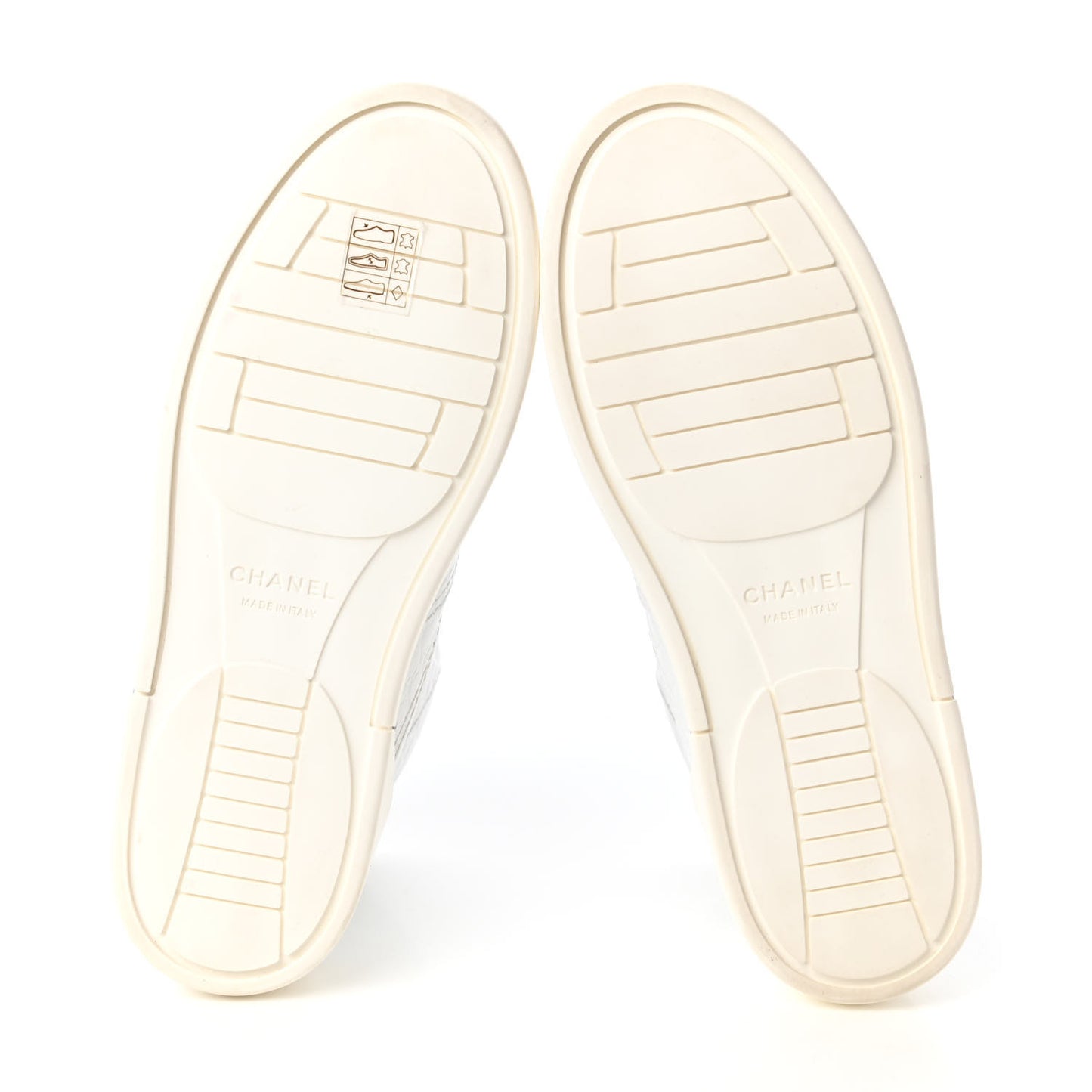 Calfskin Crocodile Embossed Cocodile High Top Sneakers 37.5 White