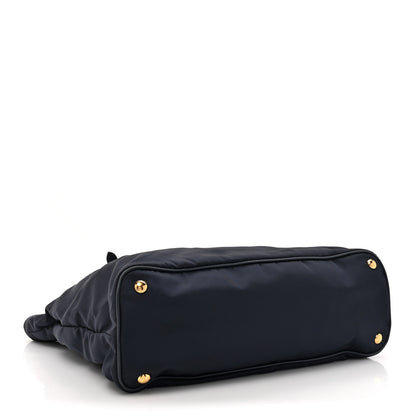 Prada Tessuto Nylon Saffiano Metal Shopping Tote Navy 4 of 17