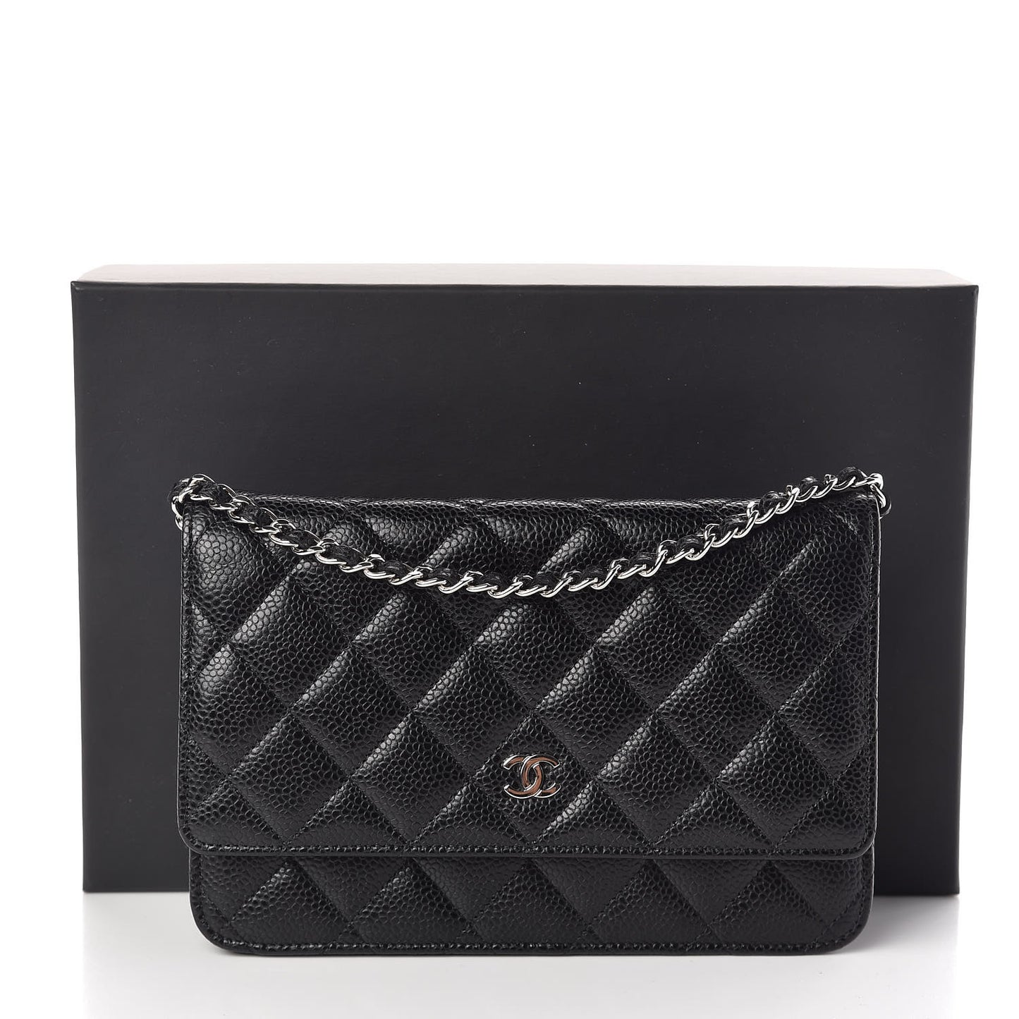 Caviar Quilted Wallet On Chain WOC Black