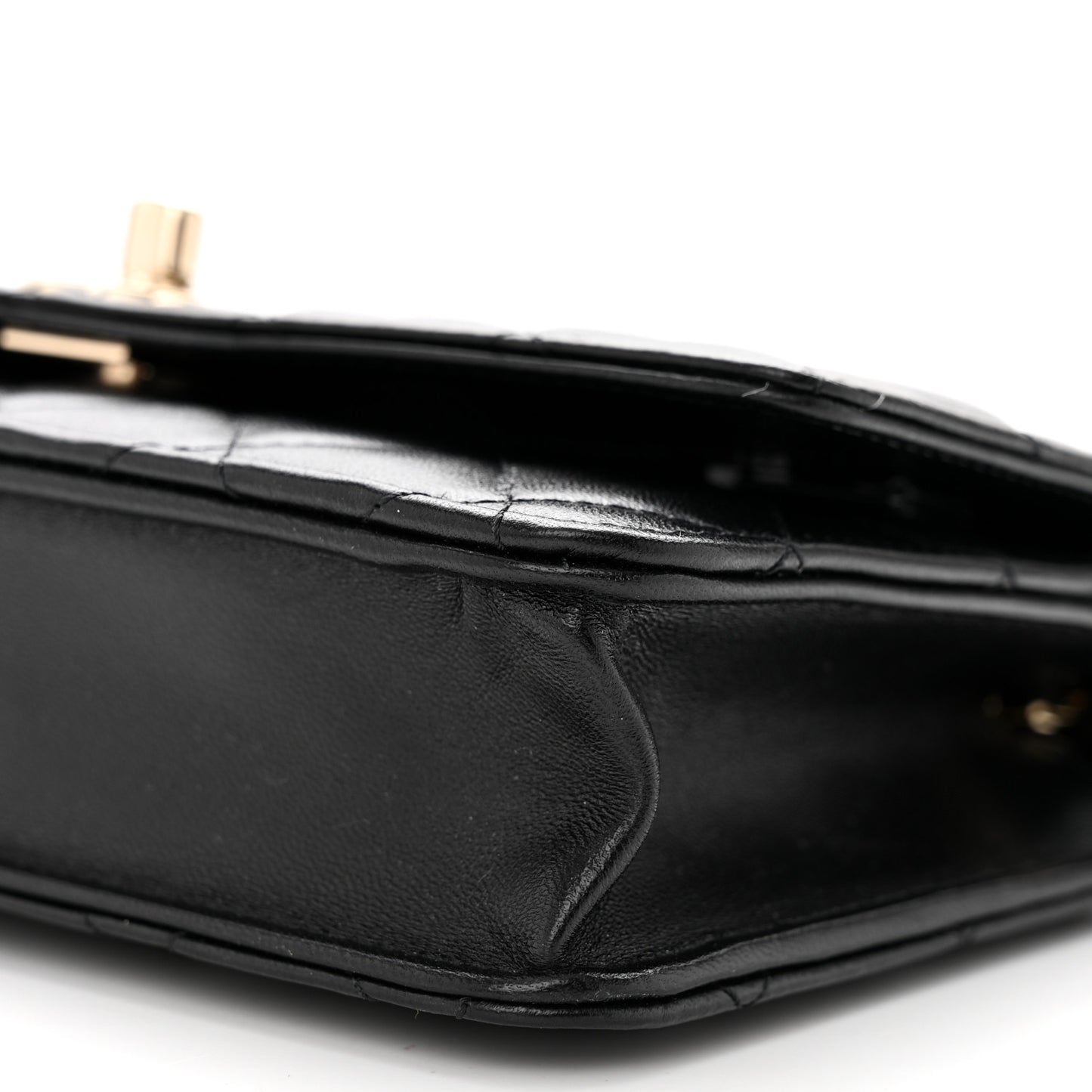 Lambskin Quilted Trendy CC Wallet On Chain WOC Black