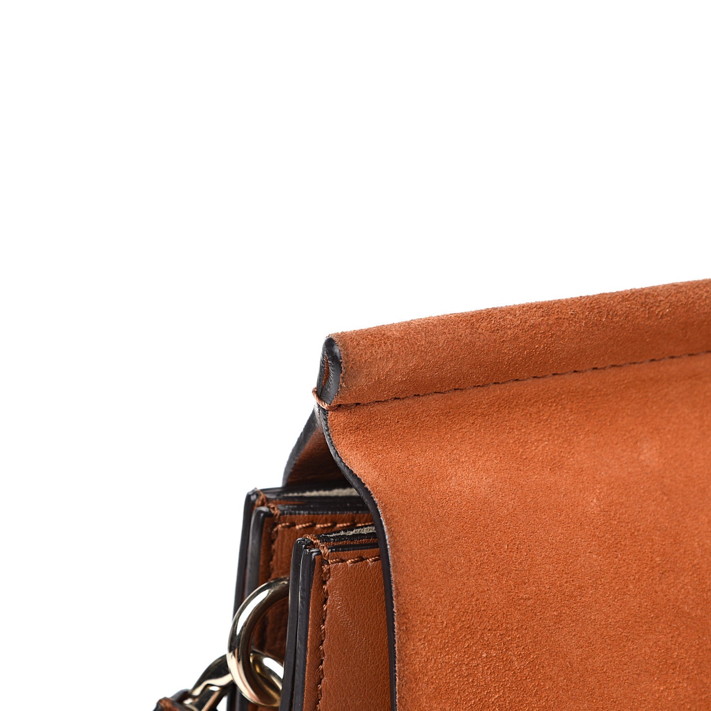 Suede Calfskin Medium Faye Shoulder Bag Tobacco