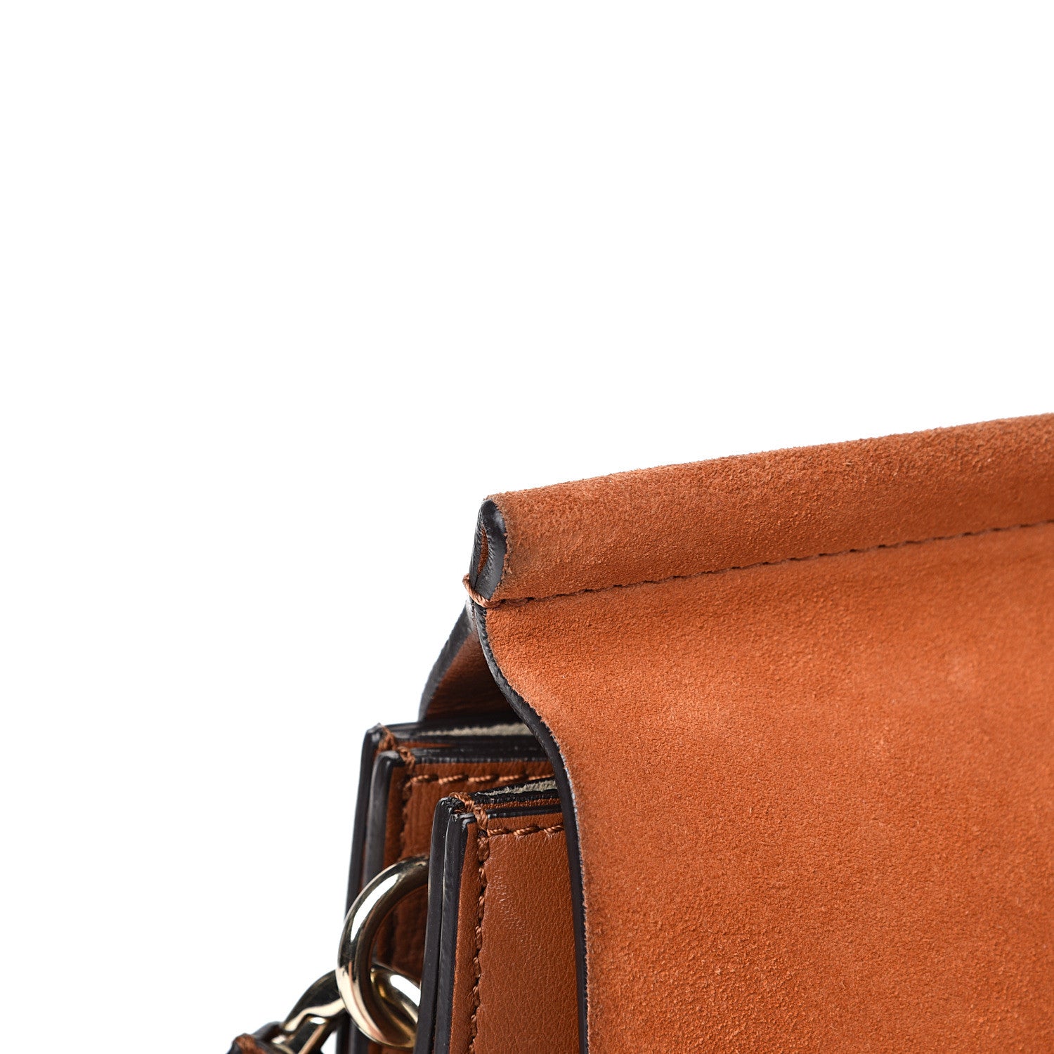 Chloe Suede Calfskin Medium Faye Shoulder Bag Tobacco 12 of 13