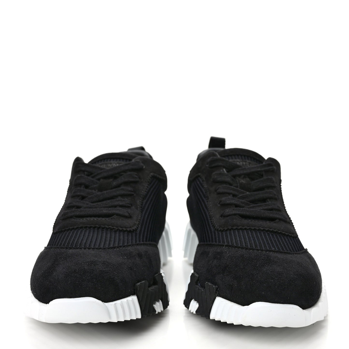 Technical Mesh Suede Goatskin Bouncing Sneakers 37 Black