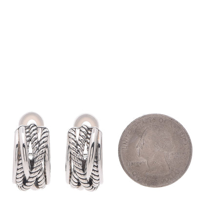 David Yurman Sterling Silver Crossover Shrimp Earrings 2 of 4