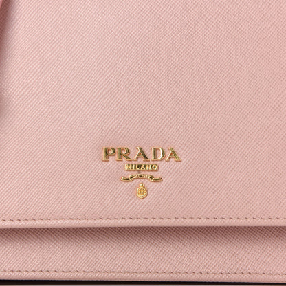 Prada Saffiano Metal Flap Wallet with Strap Orchidea 8 of 10