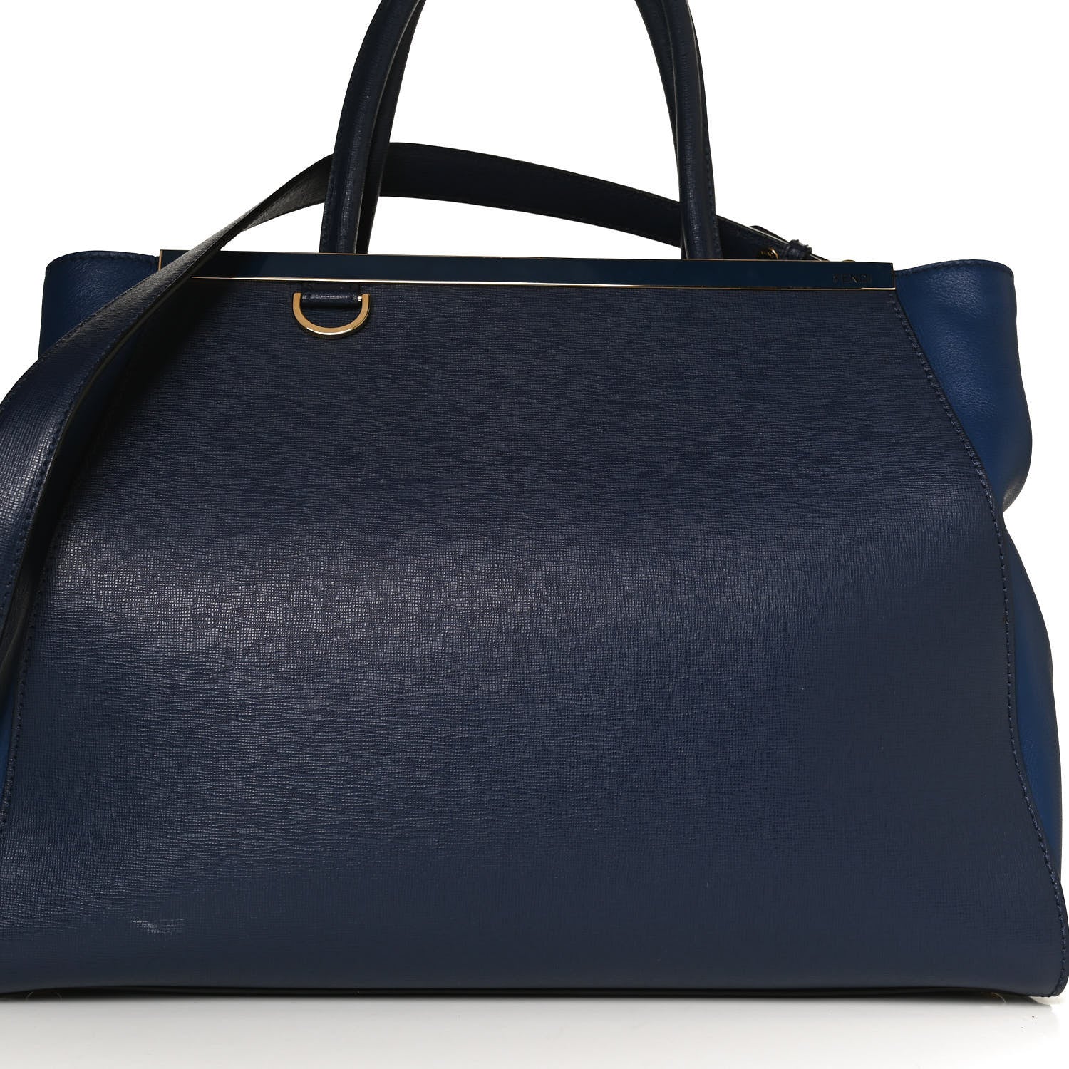 Fendi Vitello Elite Regular 2Jours Tote Blue 8 of 13