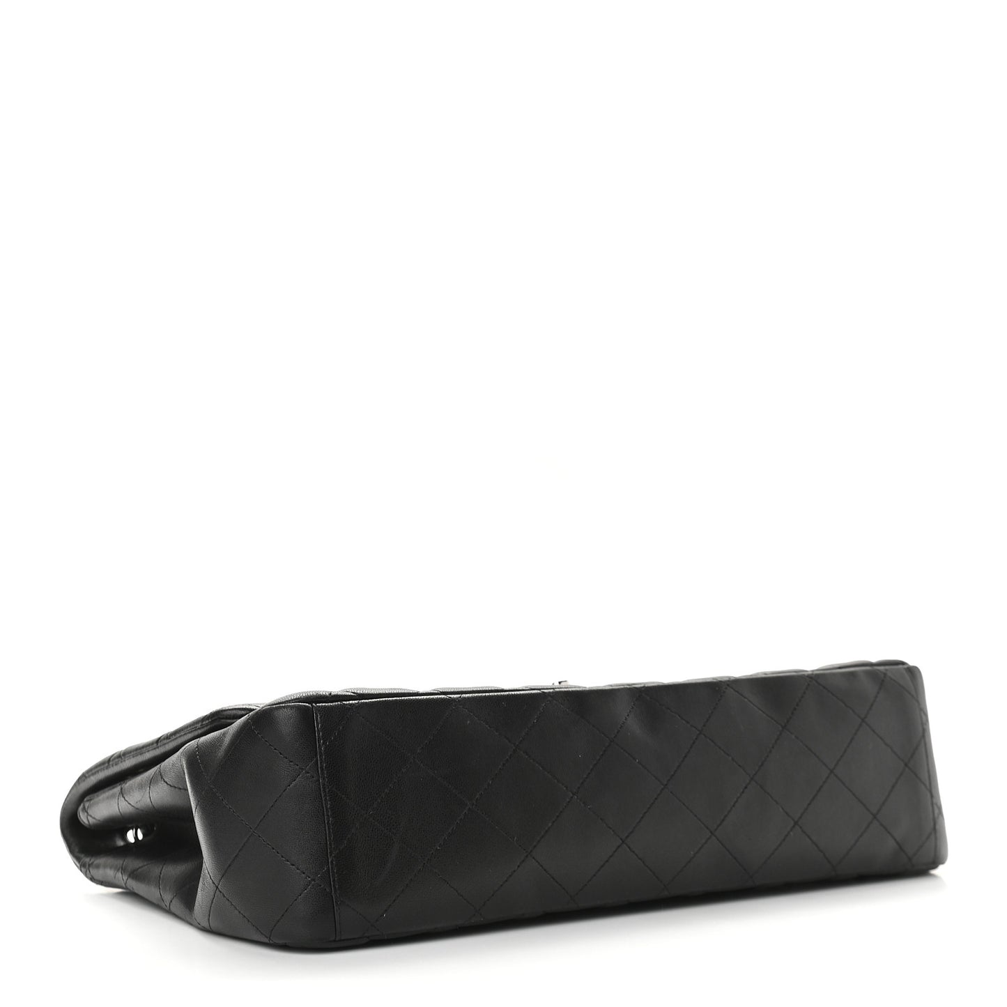 Lambskin Quilted Maxi Single Flap Black