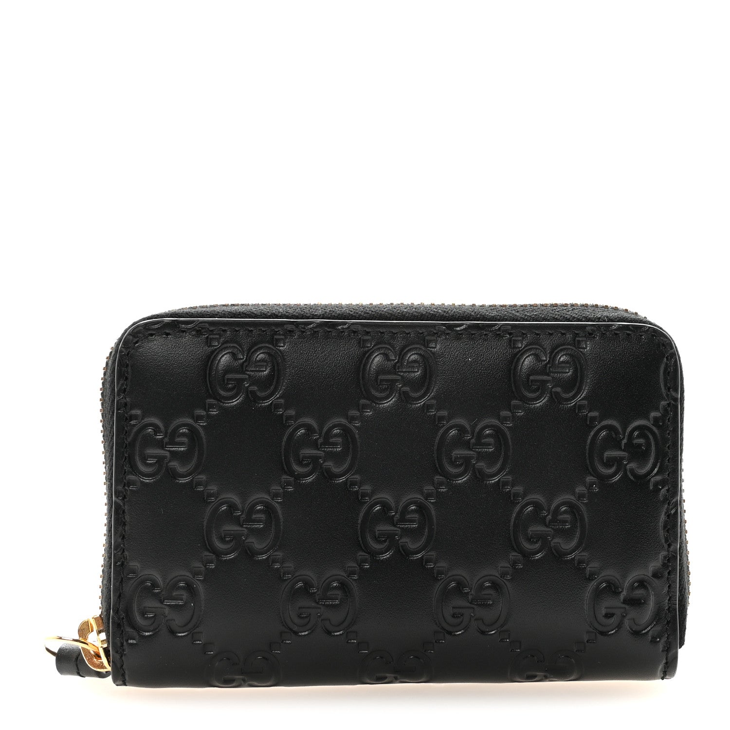 Gucci Guccissima Zip Around Coin Purse Wallet Black 1 of 7