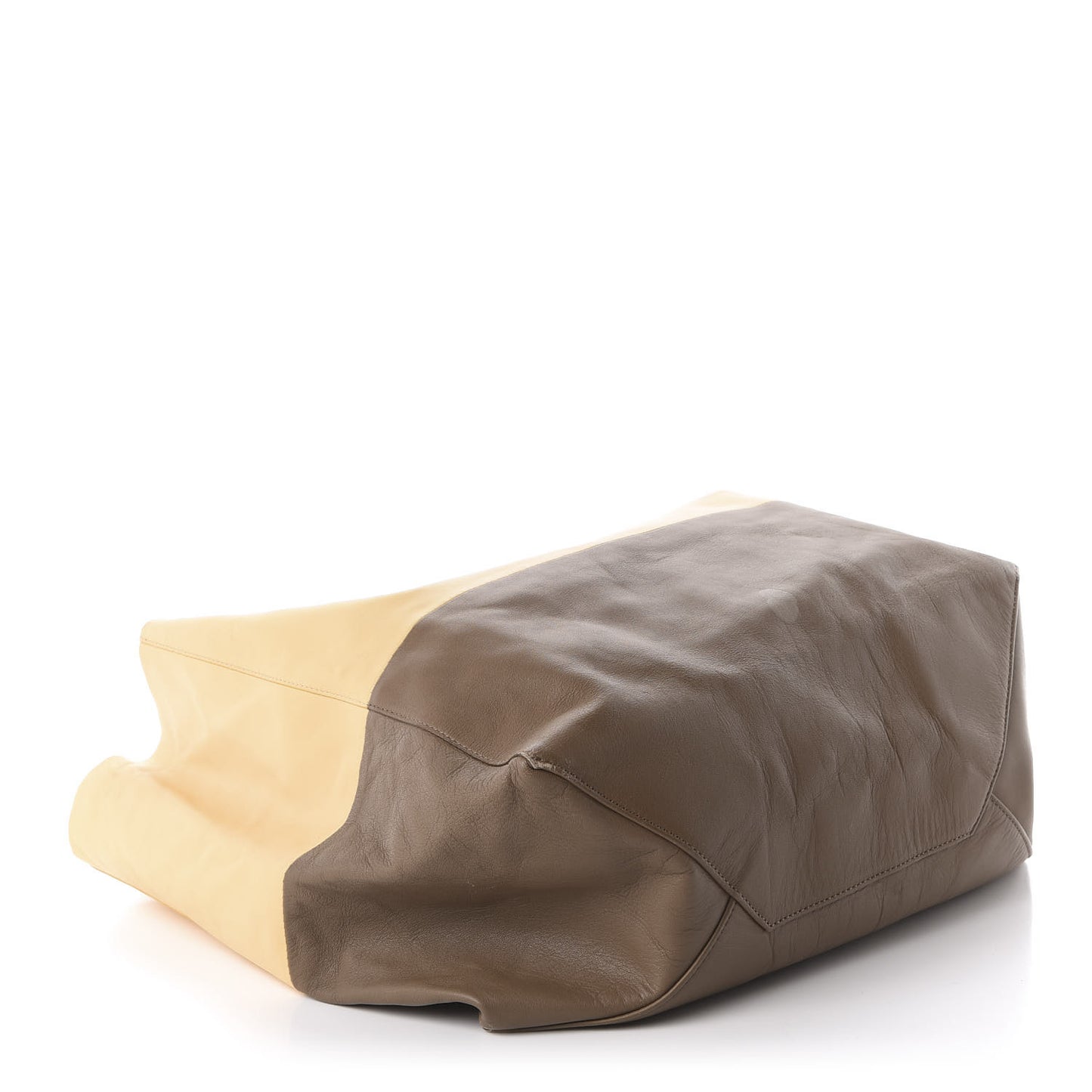 Lambskin Horizontal Bi-Color Cabas Butter