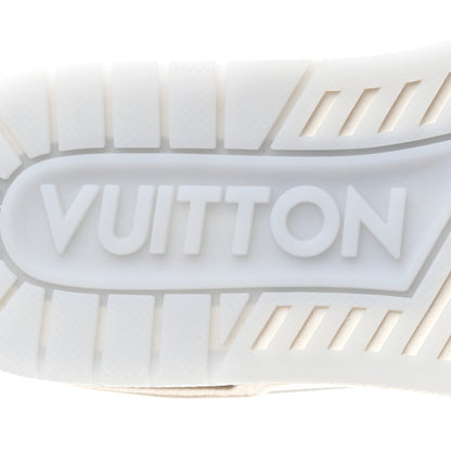 Louis Vuitton Grained Calfskin Womens LV Trainer Sneakers 37 White 7 of 10