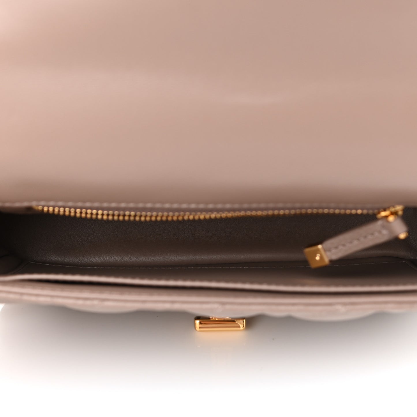 Calfskin Cannage Small Caro Bag Taupe