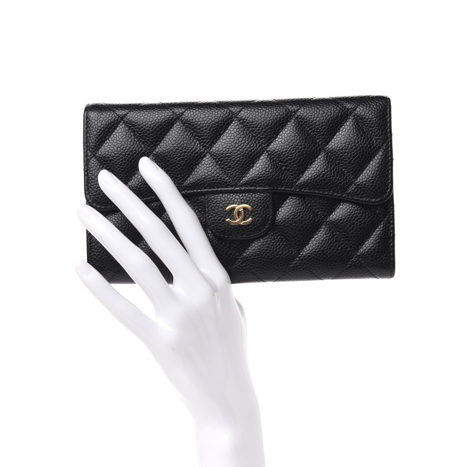Chanel Caviar Quilted Large Flap Wallet Black 2 of 8