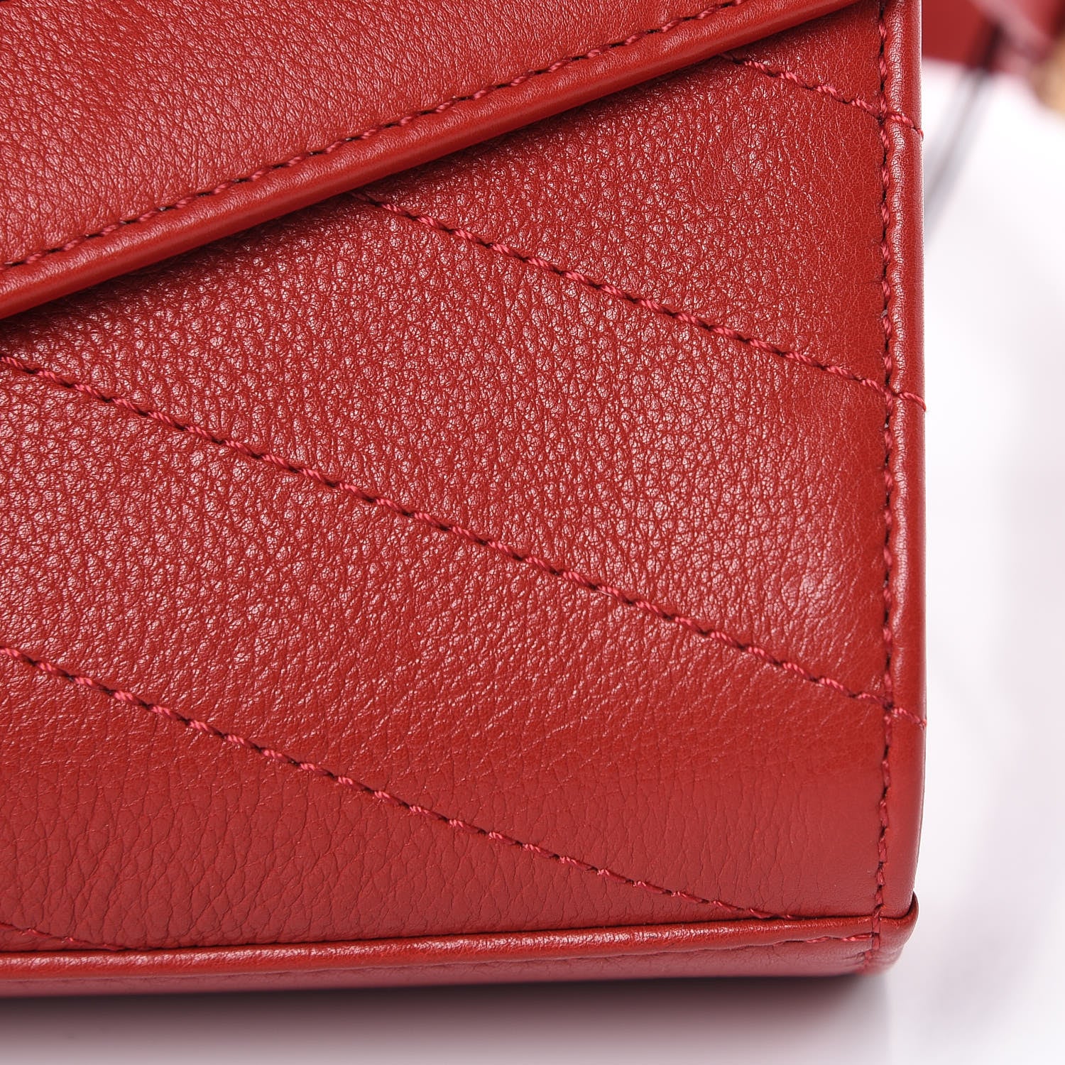 Chanel Calfskin Chevron Stitched Coco Waist Bag Red 13 of 13