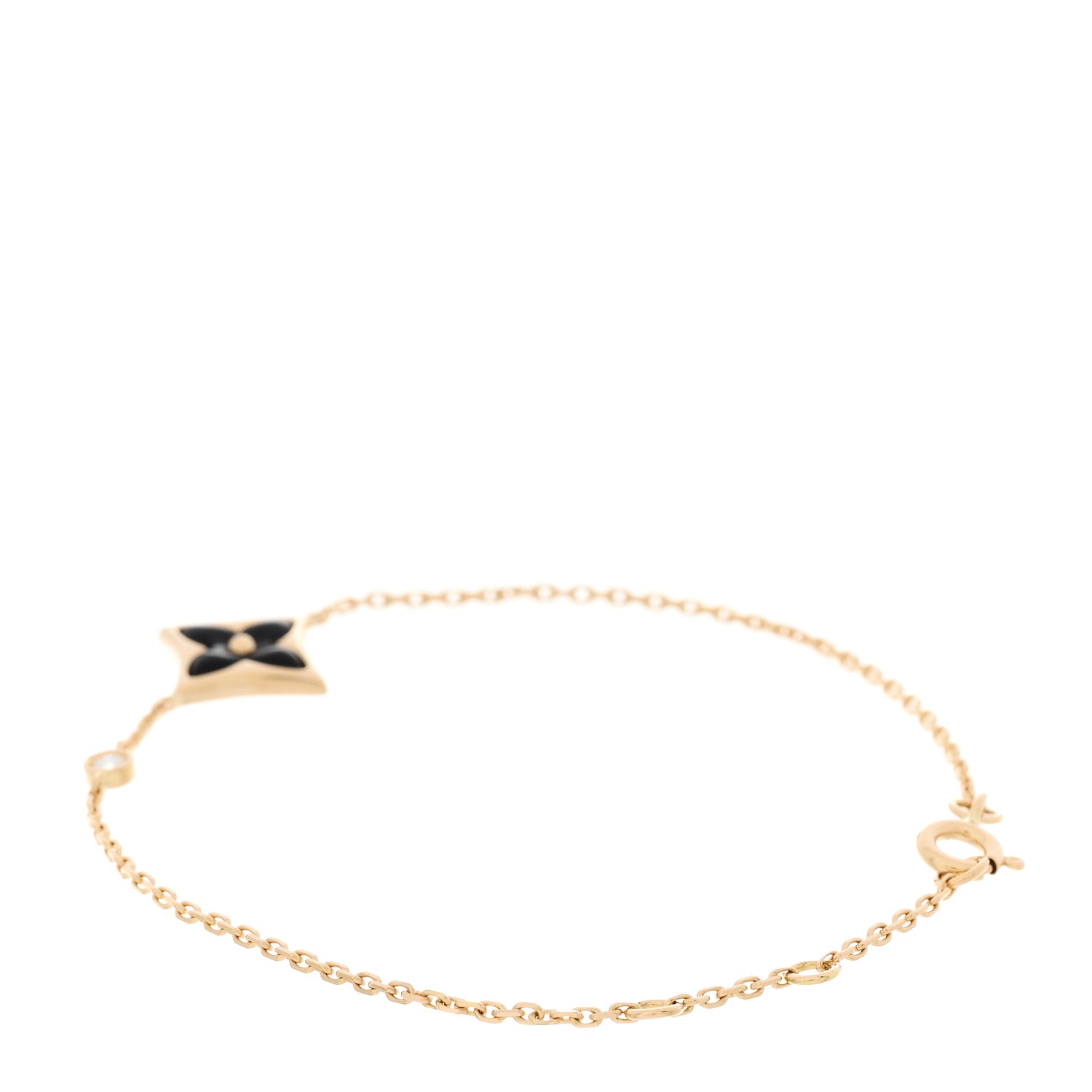 Louis Vuitton 18K Yellow Gold Diamond Black Onyx Color Blossom BB Star Bracelet 2 of 3