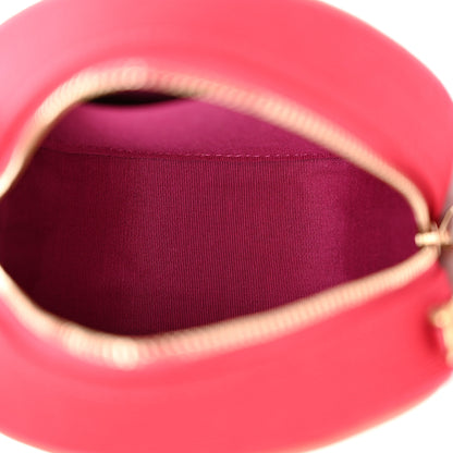 Chanel Jersey Quilted CC Filigree Round Clutch With Chain Pink Red Orange 5 of 10