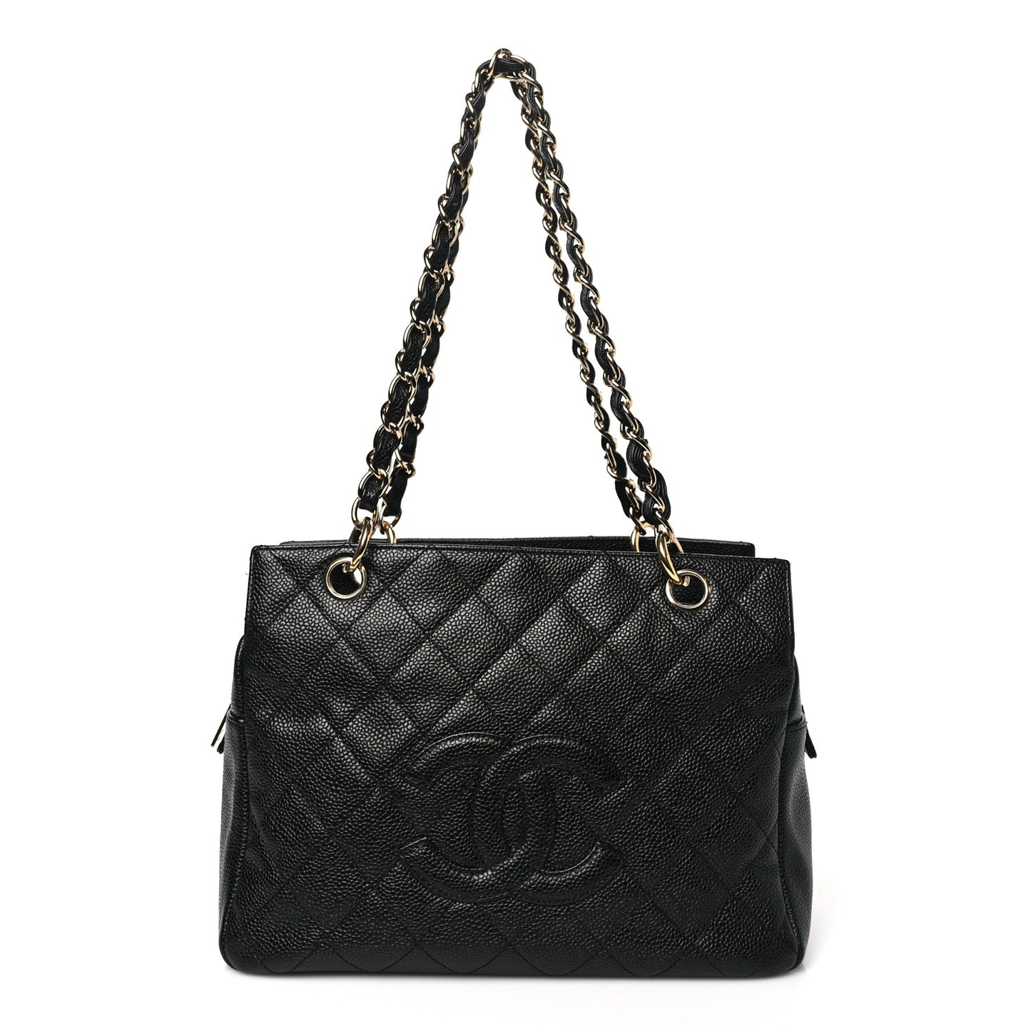 Caviar Quilted Petit Timeless Tote PTT Black