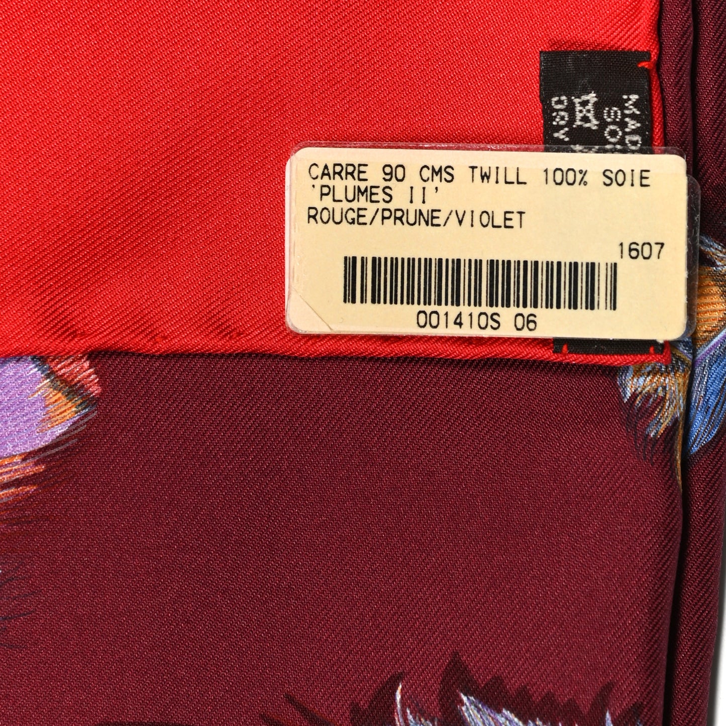 Silk Plumes II Scarf 90 Rouge Prune Violet