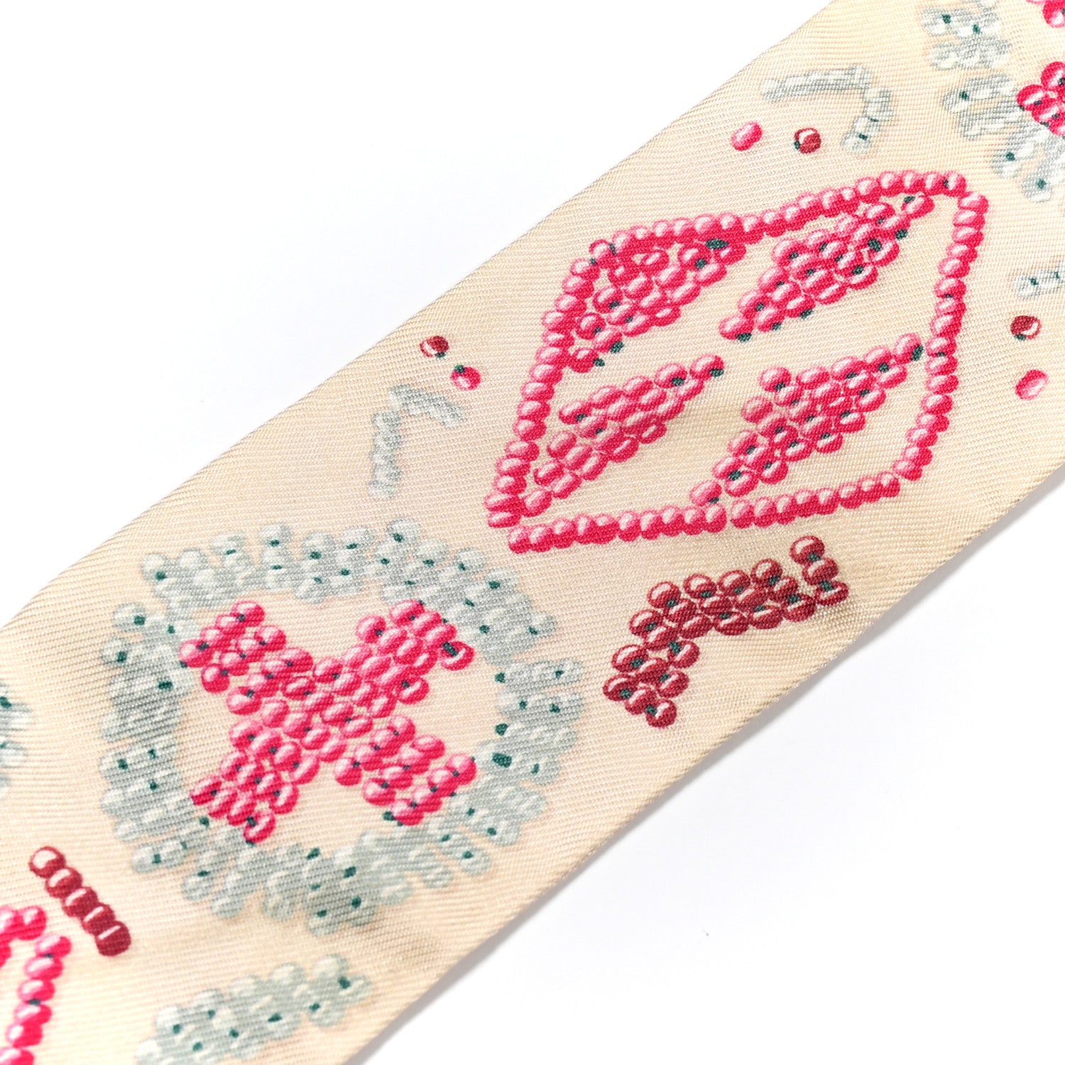 Hermes Silk Kelly En Perles Twilly Creme Framboise 5 of 5