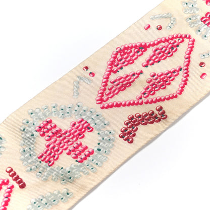 Hermes Silk Kelly En Perles Twilly Creme Framboise 5 of 5