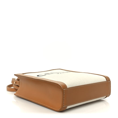 Celine Canvas Calfskin Mini Vertical Cabas Natural Tan 4 of 11