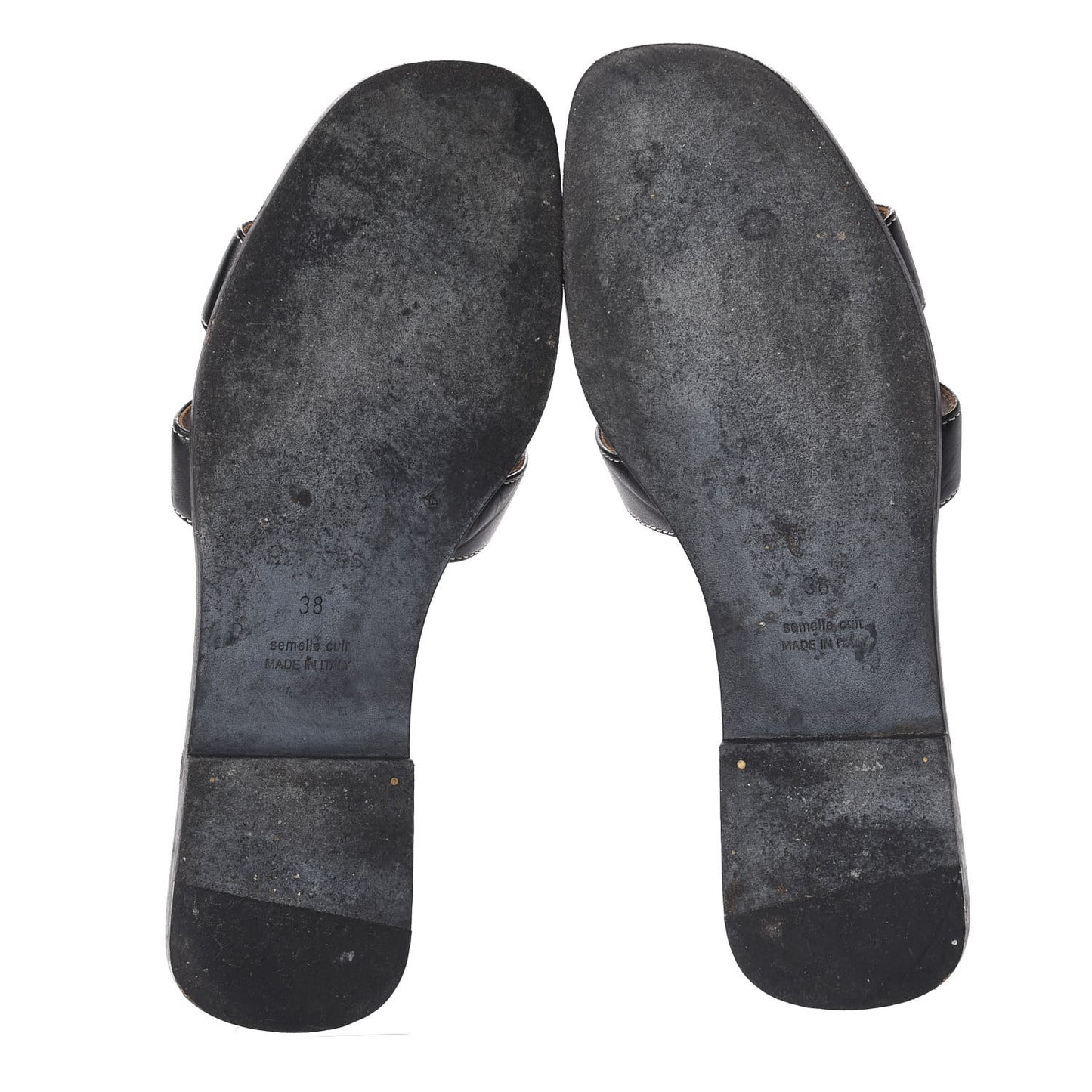 Box Calfskin Oran Sandals 38 Black