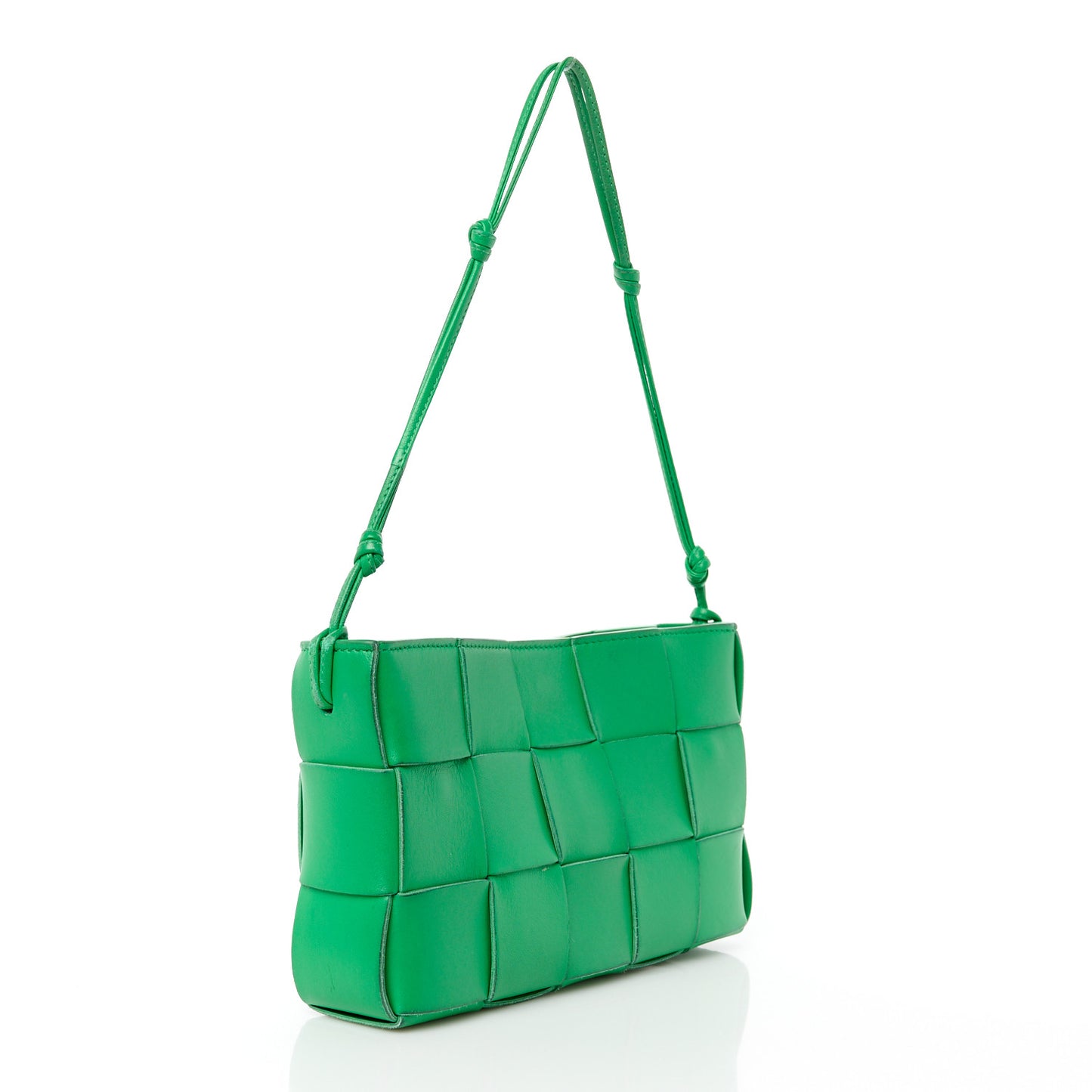 Calfskin Maxi Intrecciato Cassette Pouch On Strap Parakeet