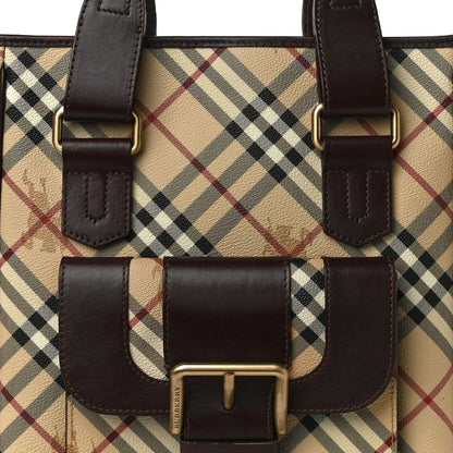 Burberry Haymarket Check Buckle Tote Brown 7 of 18