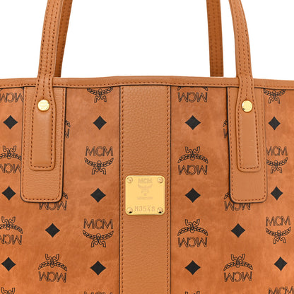 MCM Visetos Medium Liz Reversible Shopper Tote Cognac 12 of 21