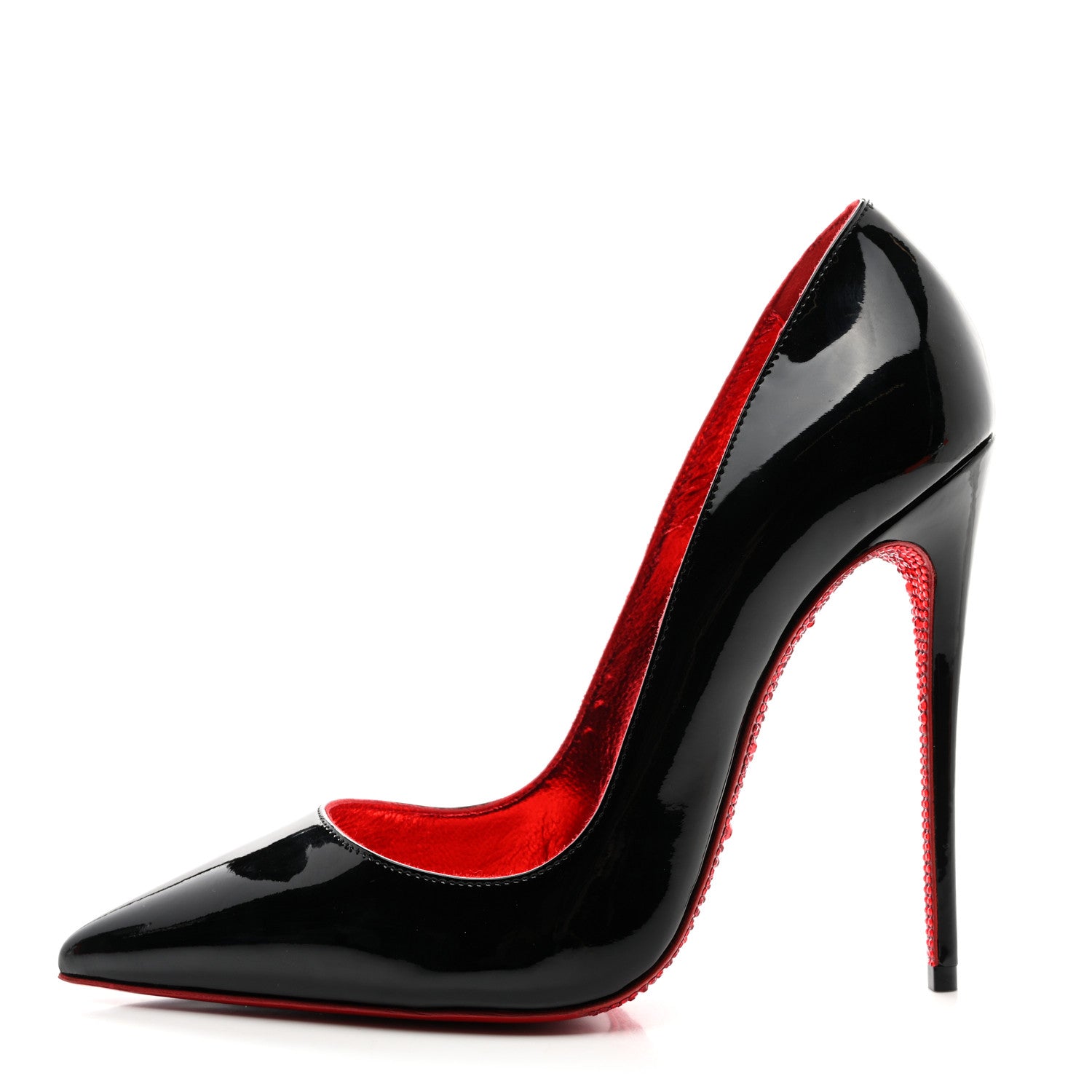 Christian Louboutin CHRISTIAN LOUBOUTIN Patent Crystal Suola So Kate 120 Pumps 38 Black Psy Loubi 1 of 7