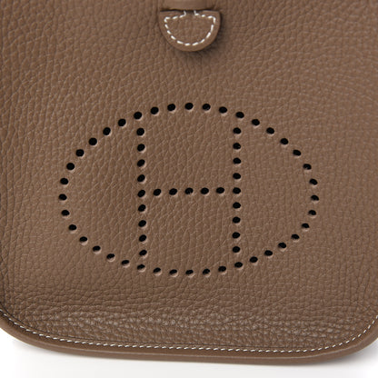 Hermes Taurillon Clemence Amazone Evelyne TPM Etoupe Bleu Indigo 9 of 10