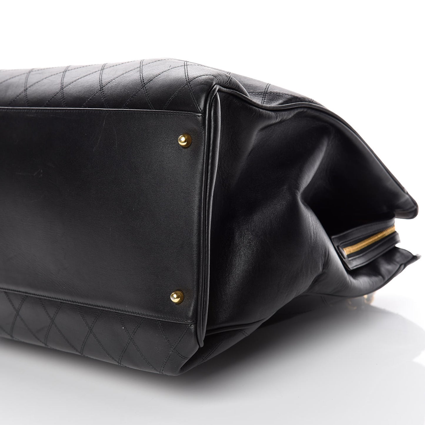 Calfskin Stitched XL Weekender Black