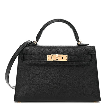 Hermes Chevre Mysore Horseshoe Mini Kelly Sellier 20 Black Rouge De Coeur 1 of 13