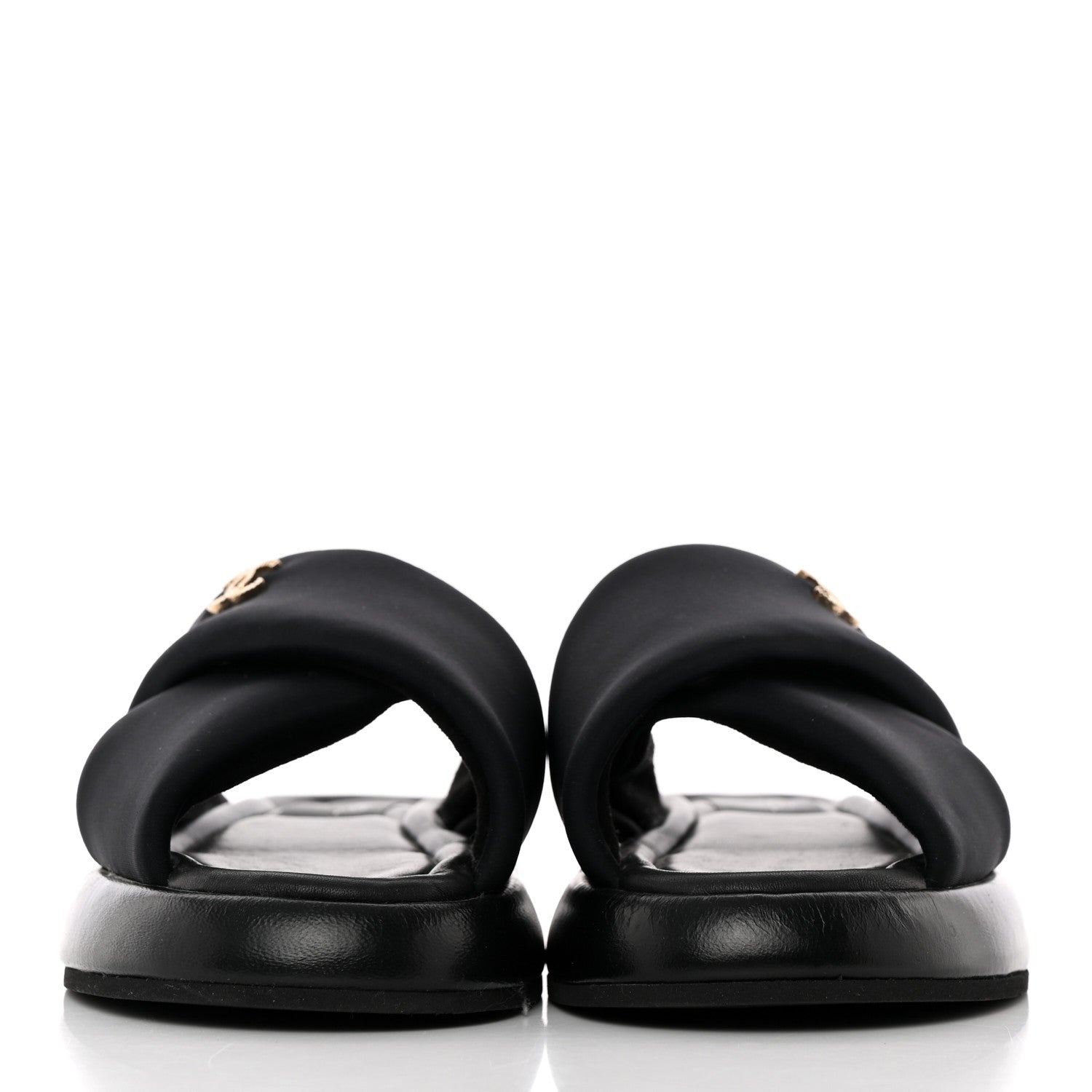 Chanel Fabric CC Mules Sandals 36 Black 2 of 15