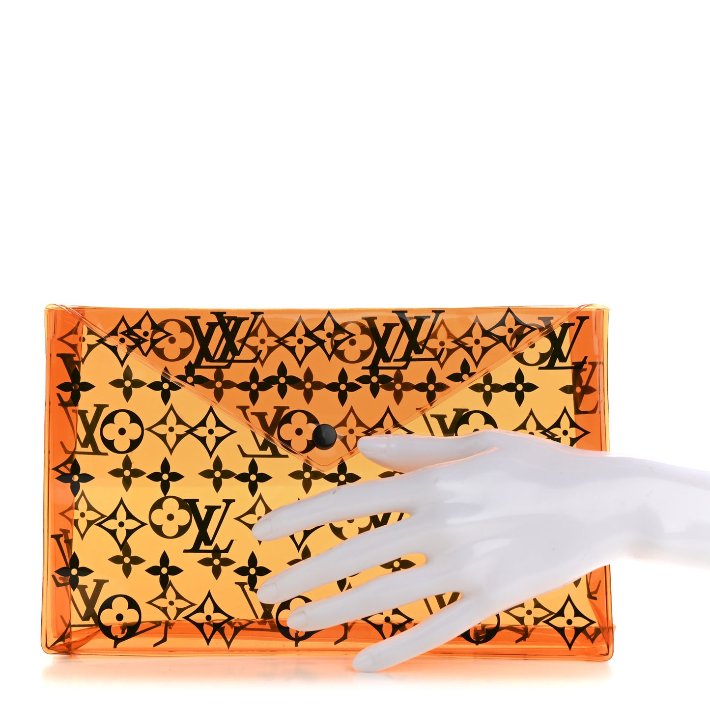 PVC Monogram Printed Envelope Pouch Orange