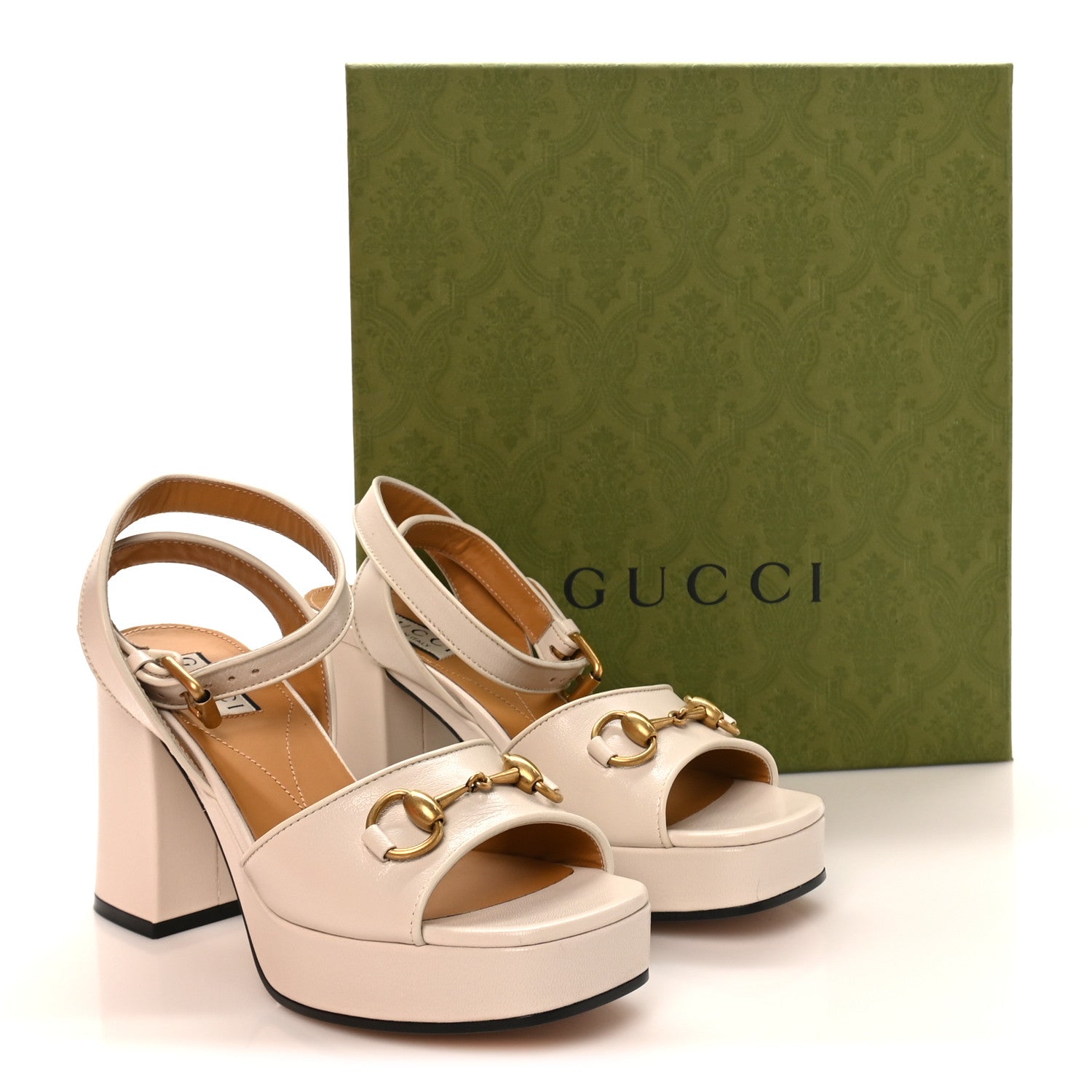 Gucci Quentin Granada Kid Horsebit 25/60mm Platform Sandals 37