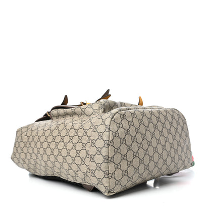 Gucci Soft GG Supreme Monogram Neo Vintage Double Buckle Backpack Beige New Acero Crop 4 of 9