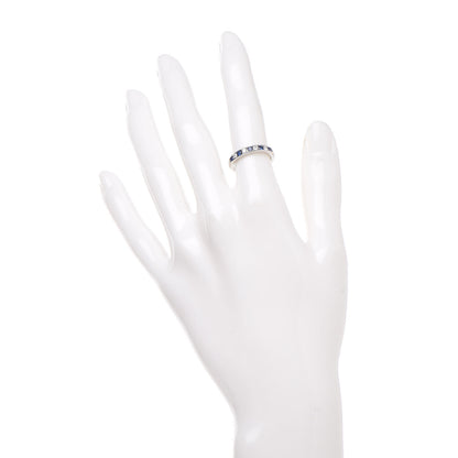 Tiffany Platinum Diamond Sapphire 3mm Band Ring 48 4.5 2 of 5