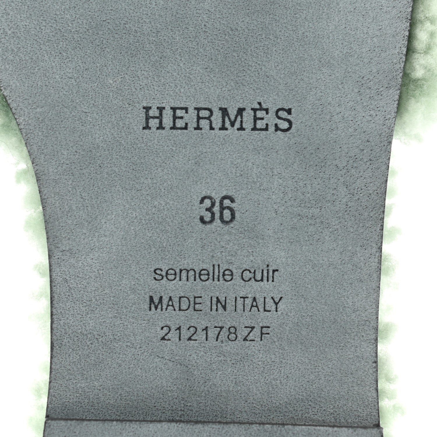 Hermes Woolskin Oran Sandals 36 Vert D'Eau 6 of 8