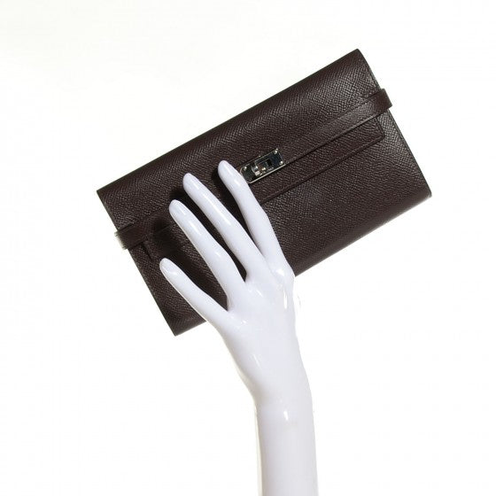 Hermes Epsom Kelly Longue Wallet Chocolate 2 of 30