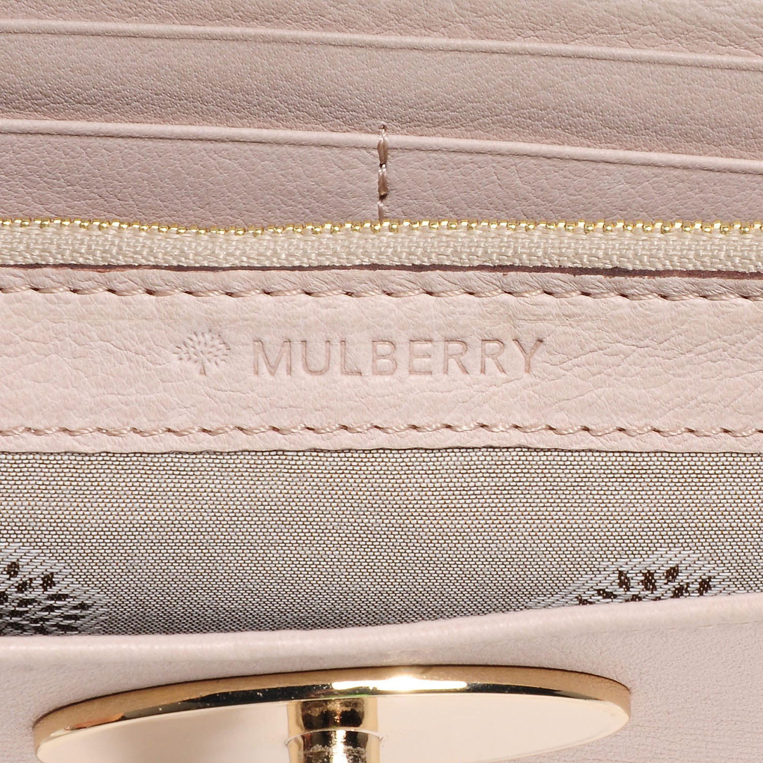 Mulberry Soft Matte Pebbled Cookie Long Wallet Beige 7 of 8