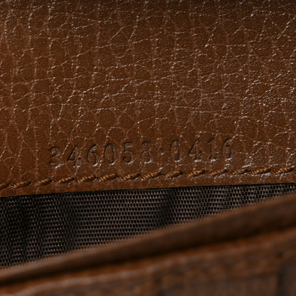 Gucci Monogram Dollar Calfskin Continental Flap Wallet Beige Ebony Tabacco 7 of 9