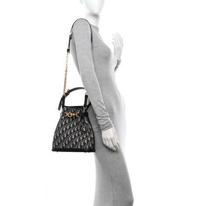 Christian Dior Oblique Calfskin Medium C'est Dior Bucket Bag Blue 2 of 10