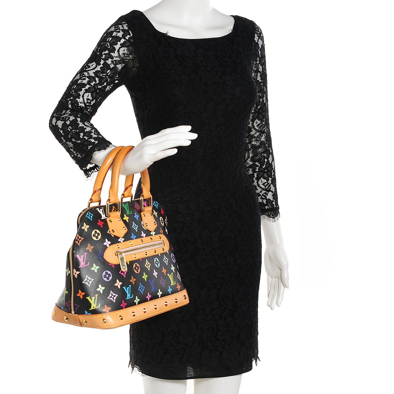 Louis Vuitton Monogram Multicolor Alma Black 2 of 7