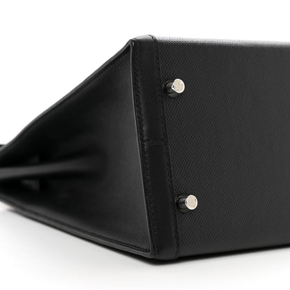 Hermes Berline Toile Swift Kelly Sellier 32 Black Ecru 8 of 11
