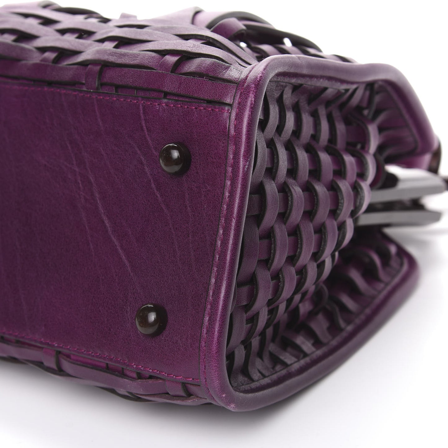 Calfskin Samourai 1947 Intrecciato Frame Bag Fuchsia