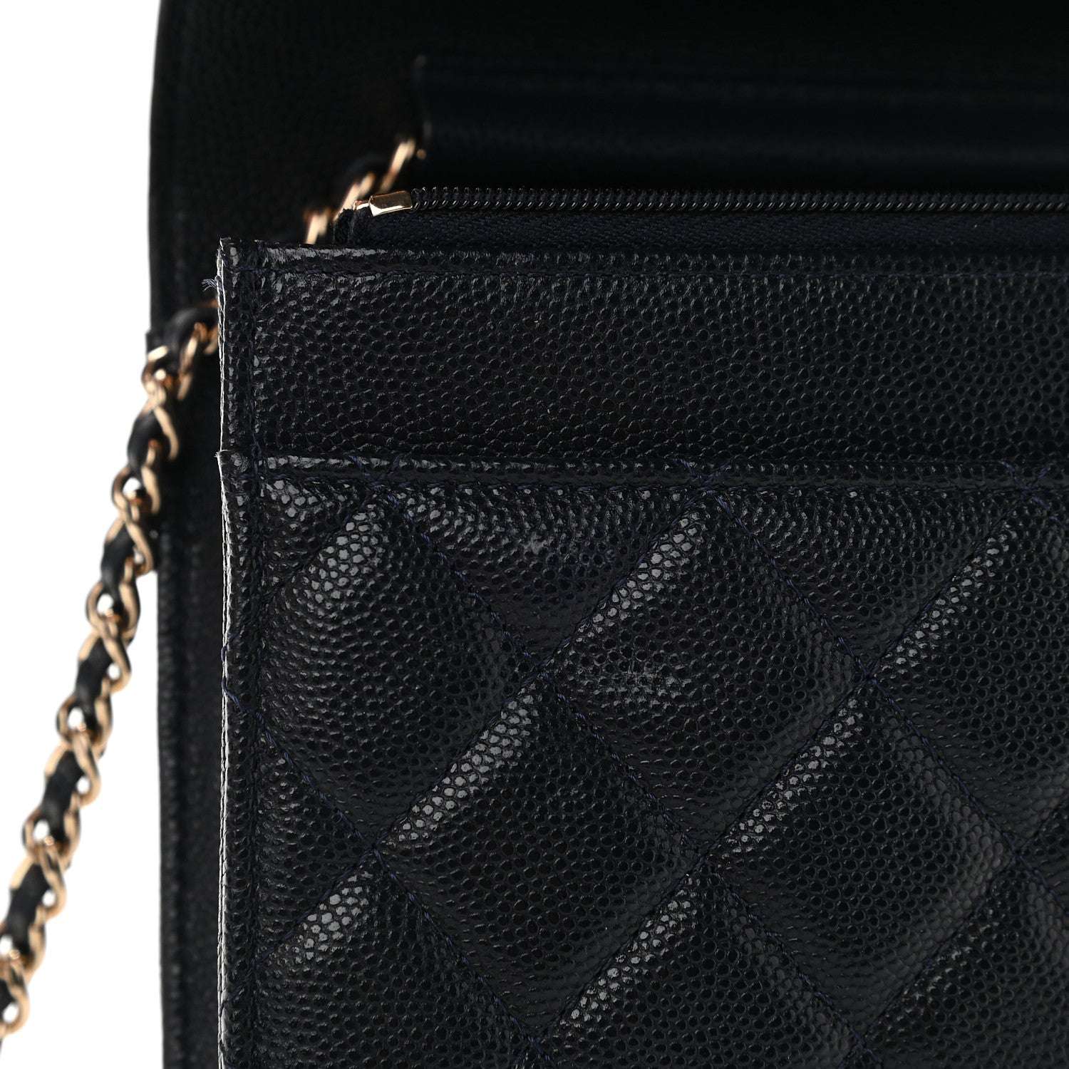 Chanel Caviar Quilted Wallet On Chain WOC Navy Blue 11 of 11