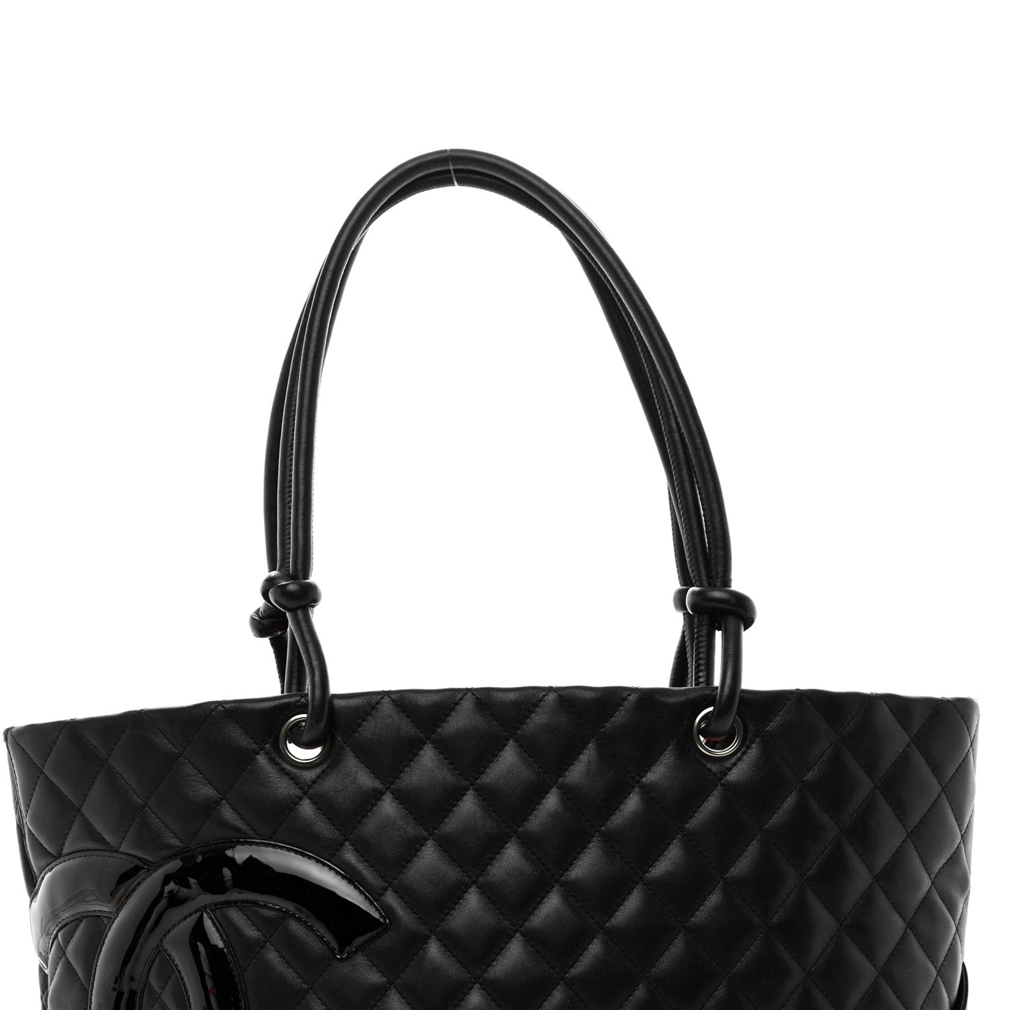 Calfskin Quilted Large Cambon Tote Black