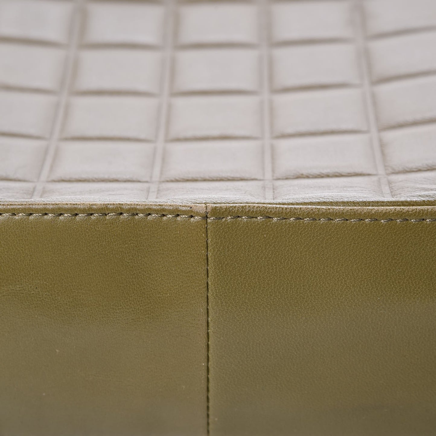 Lambskin Chocolate Bar Quilted Small Shoulder Bag Khaki