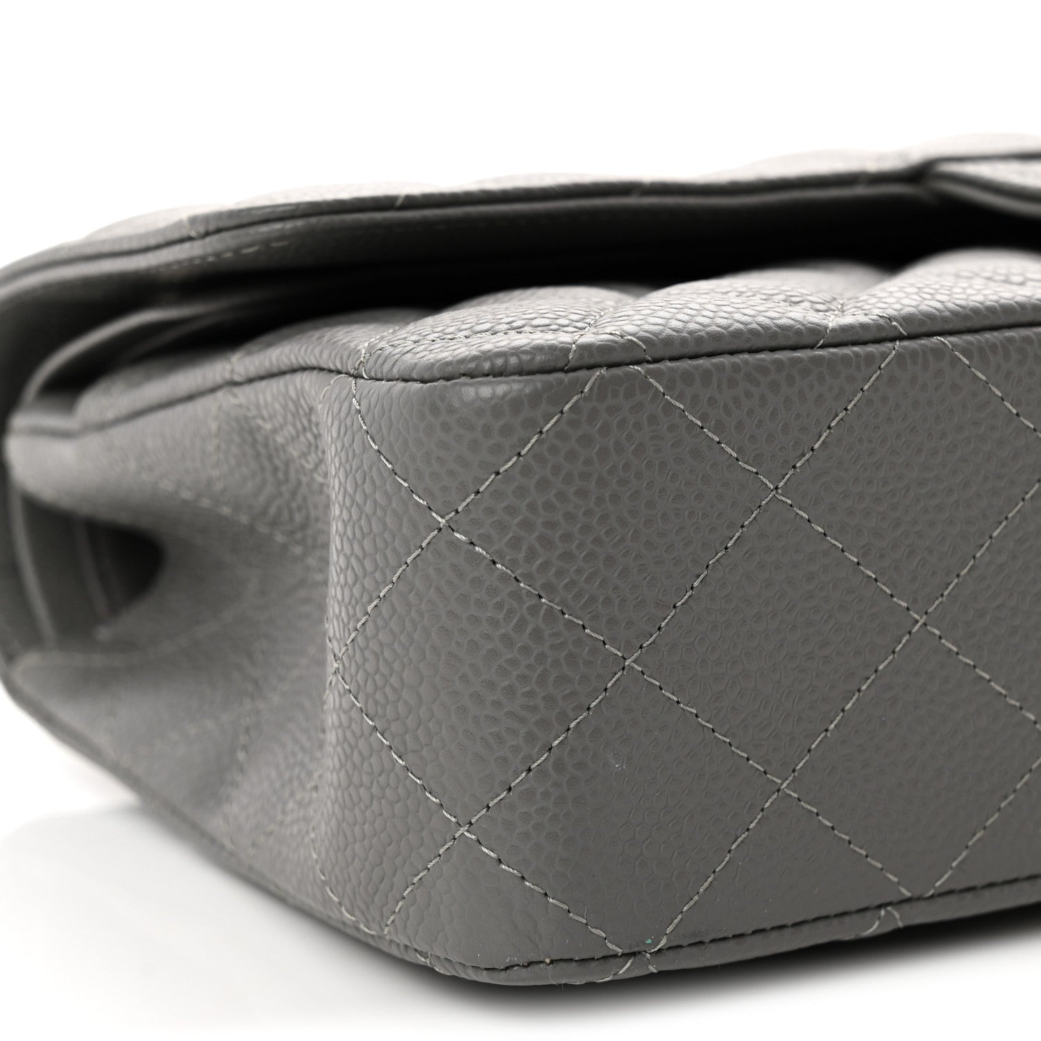 Chanel Caviar Quilted Medium Double Flap Grey 9 of 10