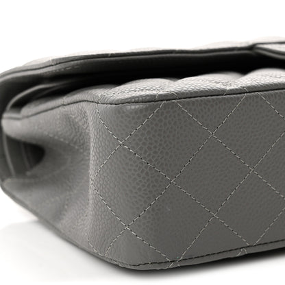 Chanel Caviar Quilted Medium Double Flap Grey 9 of 10